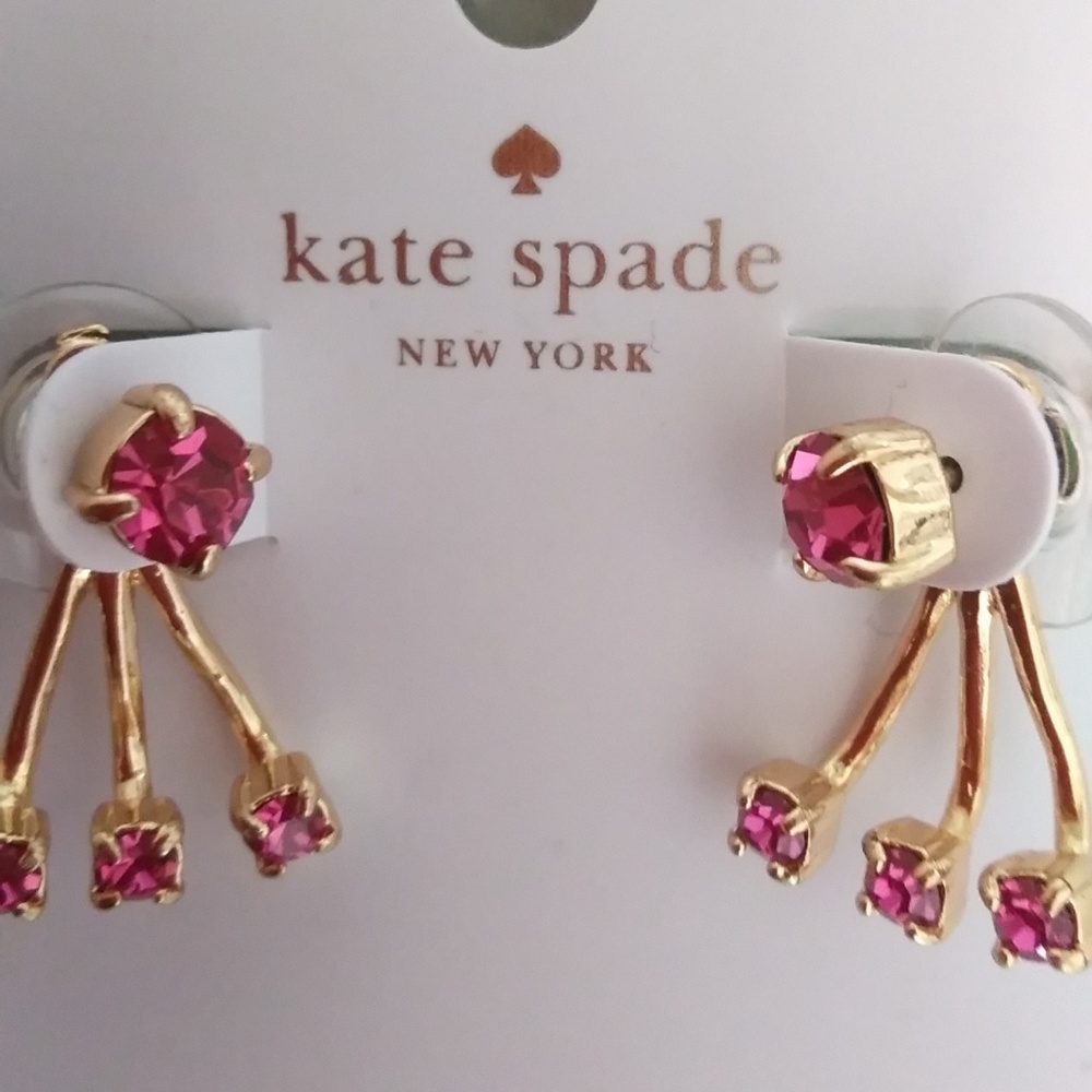 Kate Spade New Hot Pink Ear Jacket Earrings